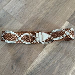 Linea Pelle rose gold and white braided belt. Worn once!